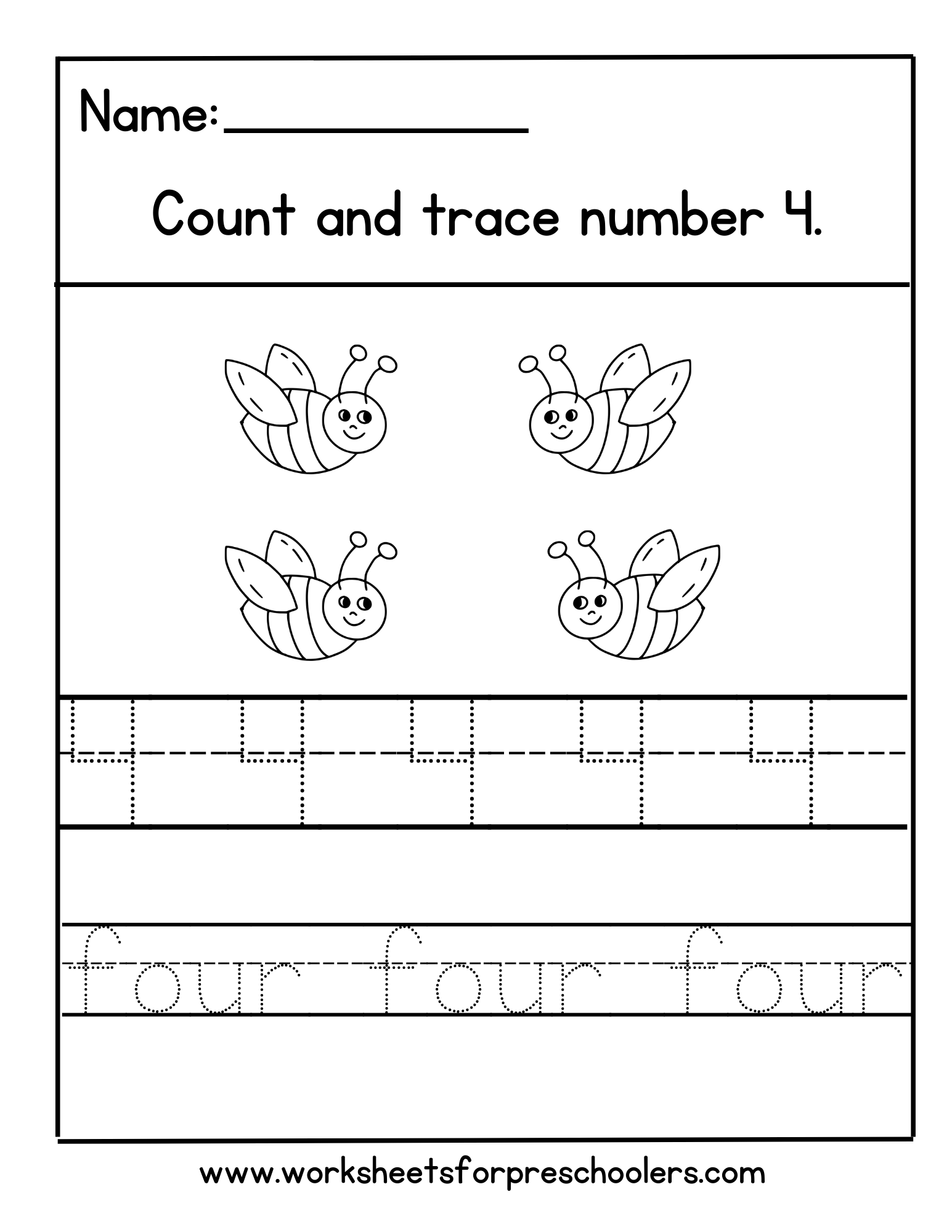 Bees Number 4 Math Worksheet Bees Number 4 Math Worksheet