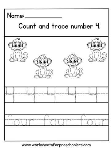  Number 4 Worksheet