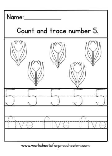 Spring Theme Number 5 Worksheet 