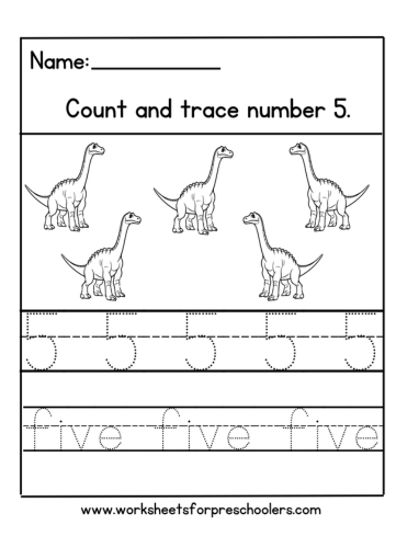 Number 5 Worksheet