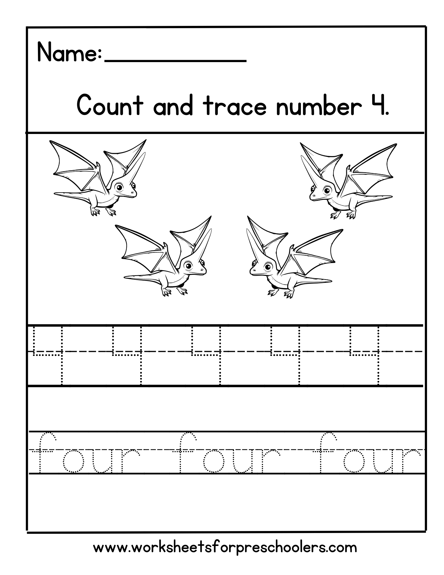  Number 4 Math Worksheet