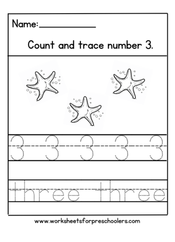  Number 3 Math Worksheet