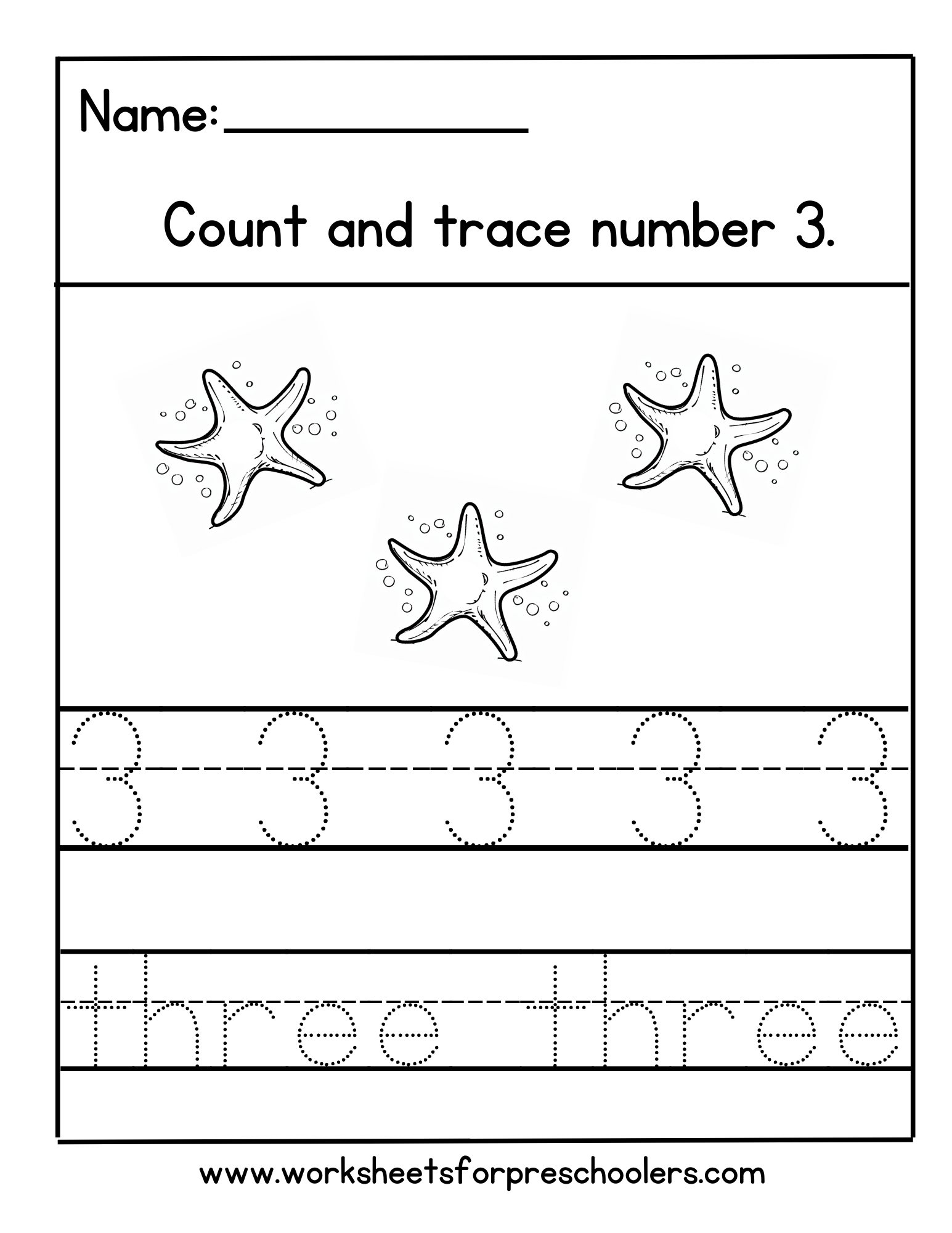  Number 3 Math Worksheet 