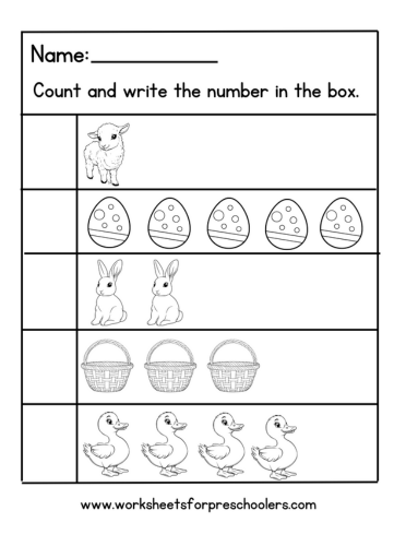 Easter Theme Count and Write Number 