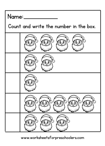 Santa Math Worksheet