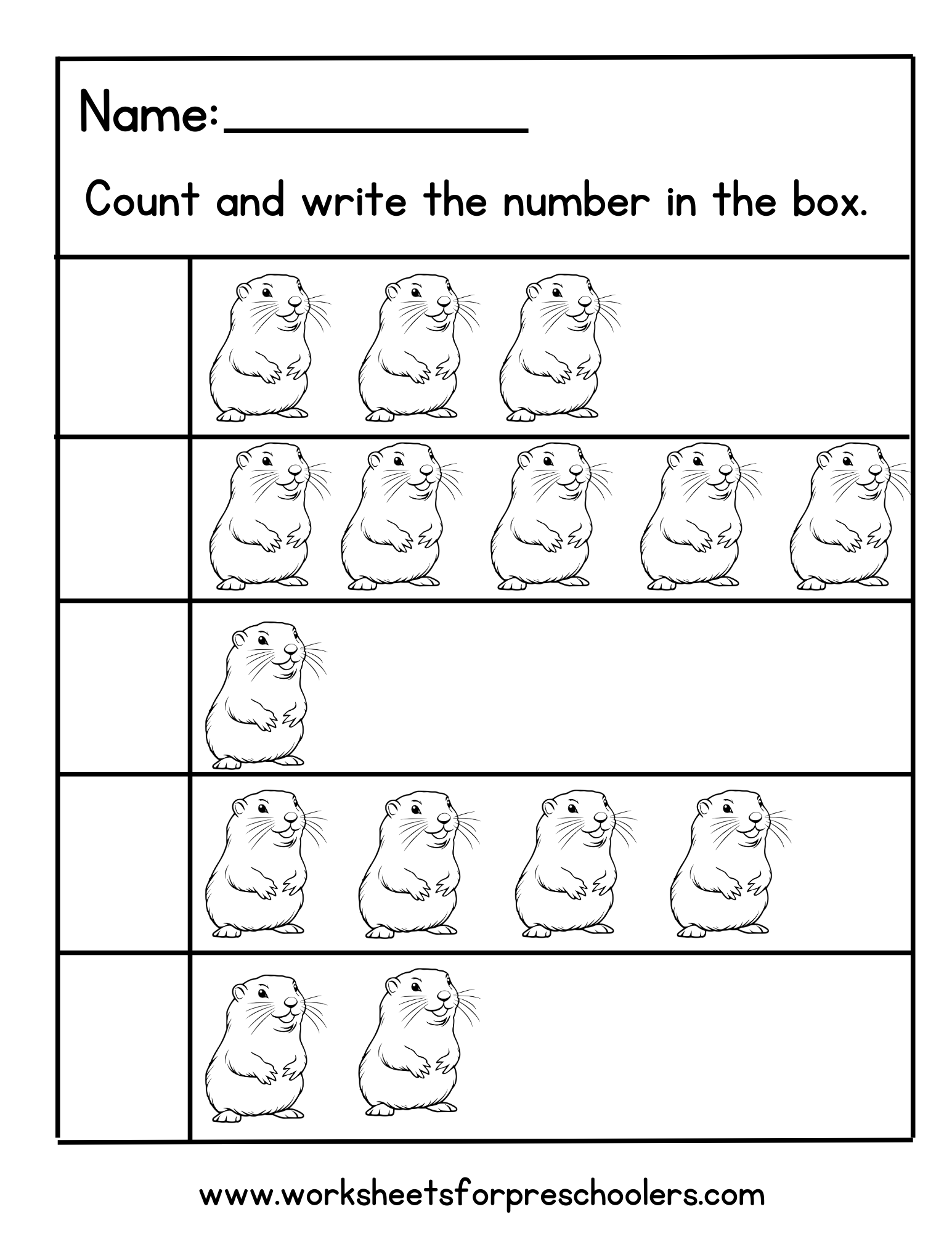 Math Counting Worksheet