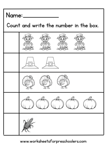 Thanksgiving Math Worksheet 