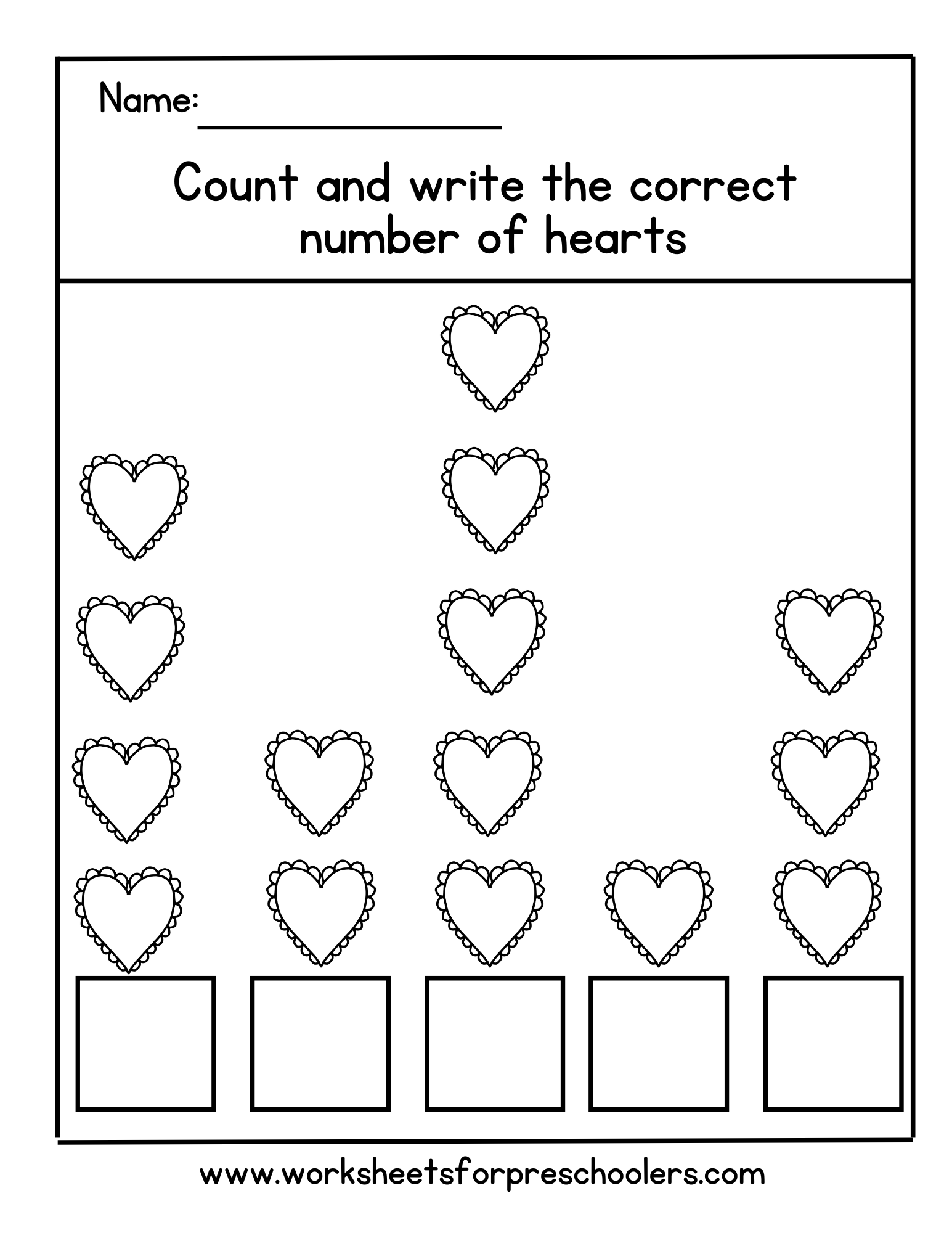 Count and Write Hearts
