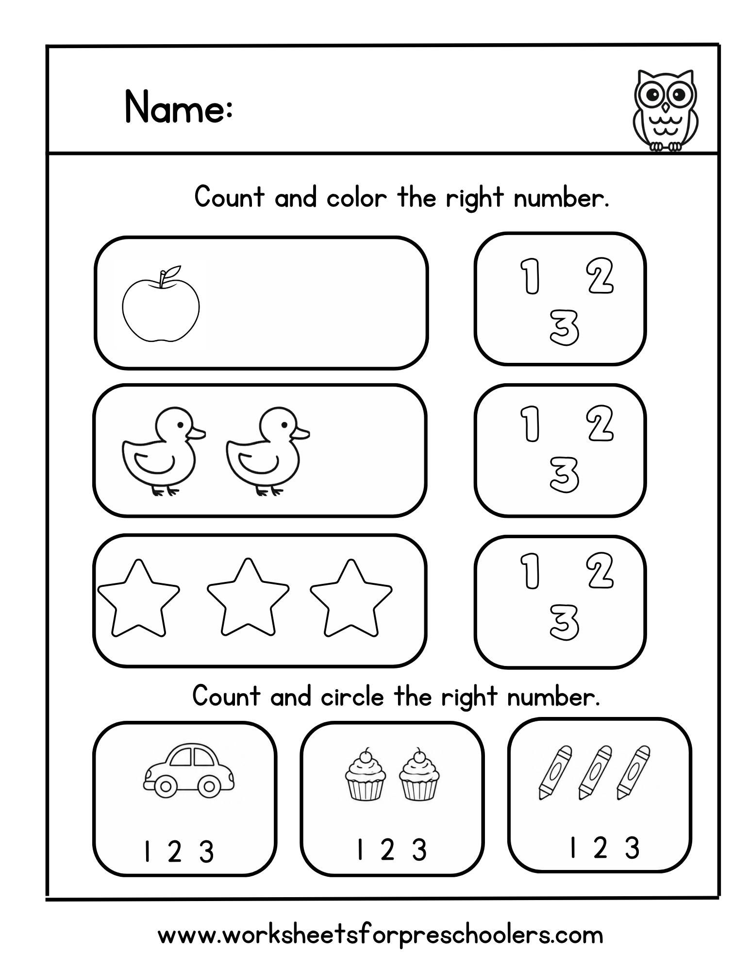 Count and Color Worksheet Count and Color Worksheet