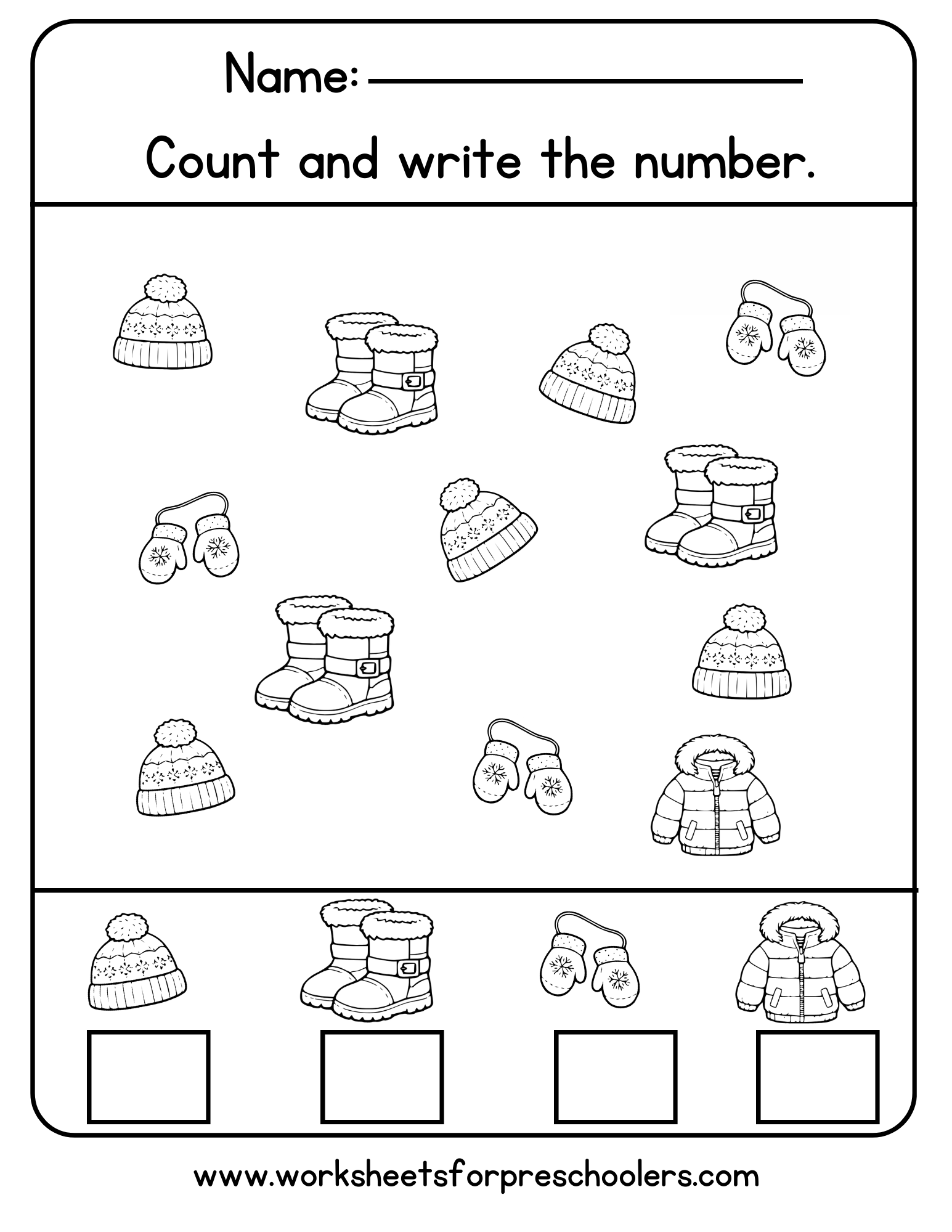 Count & Write Numbers Worksheet