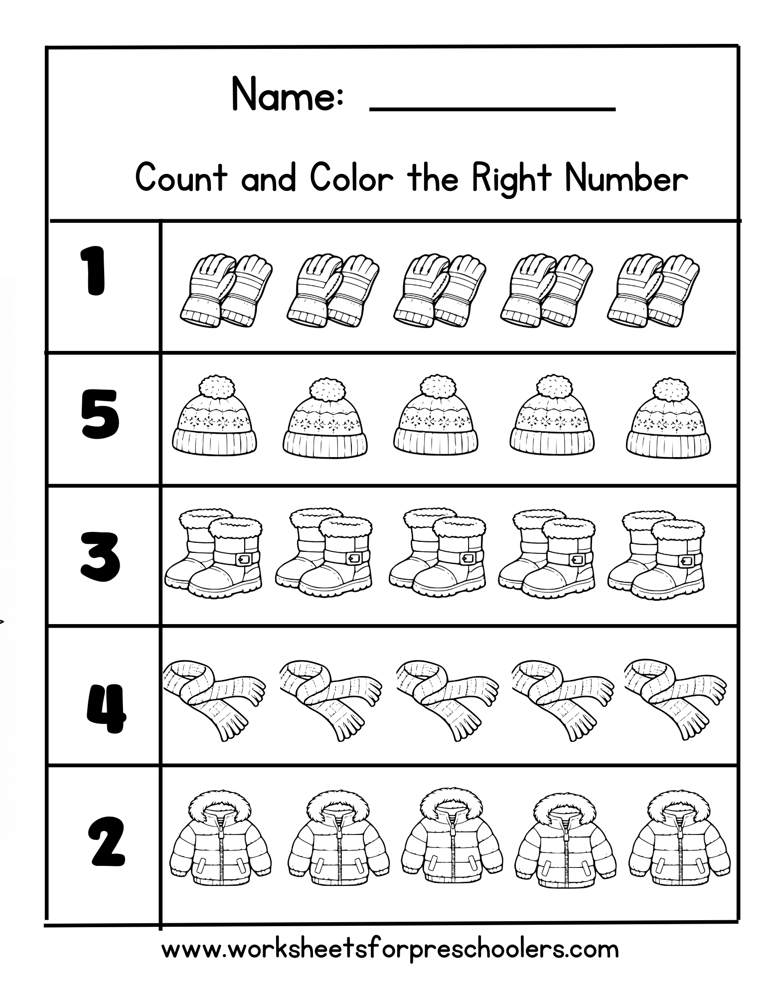 Count and Color the Right Number