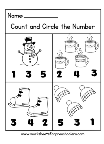 Winter Math Worksheet