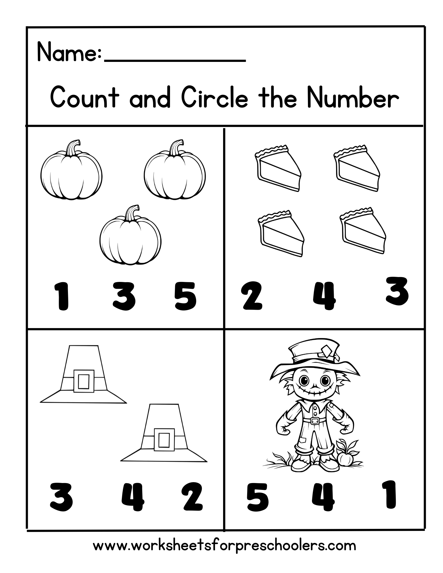 Count andCicle Numbers Worksheet