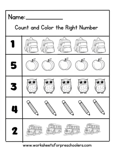 Count and Color Worksheet
