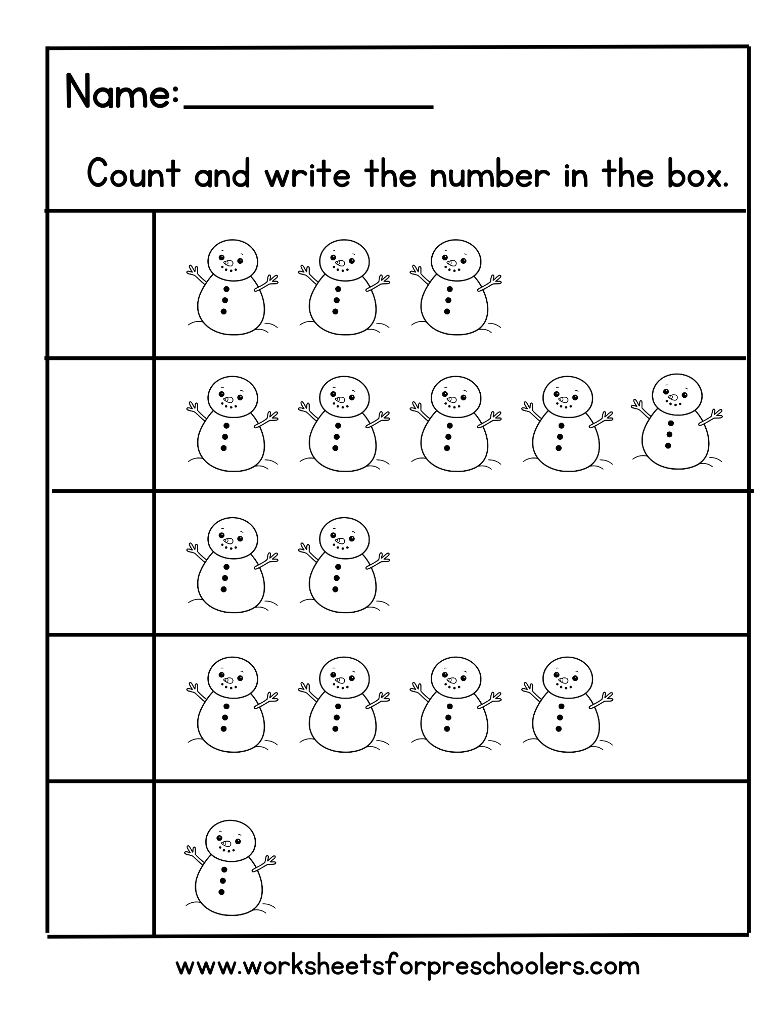 Counting Worksheet