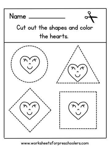 Cutting Shapes Worksheet