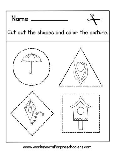 Shapes Worksheet for Spring Season Theme