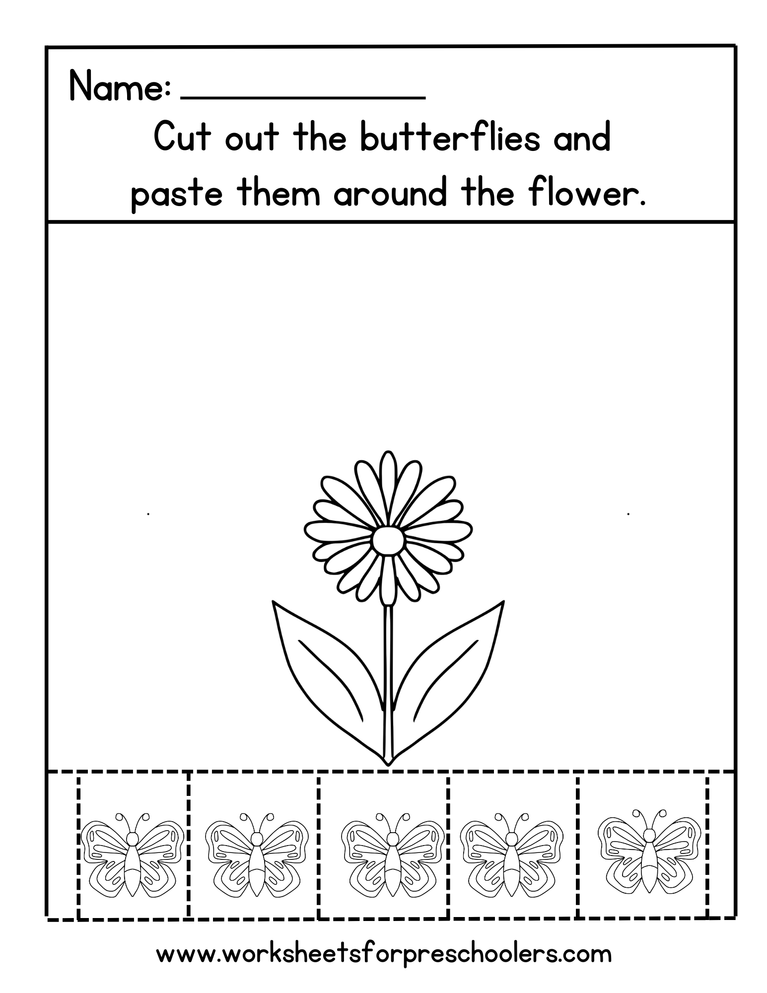 Butterfly Cut and Paste Worksheet 