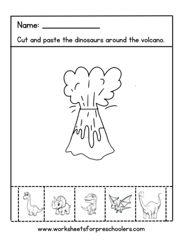 Dinosaur Cut and Paste Worksheet 
