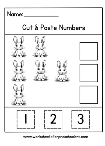 Easter Cut and Paste Math Worksheet 