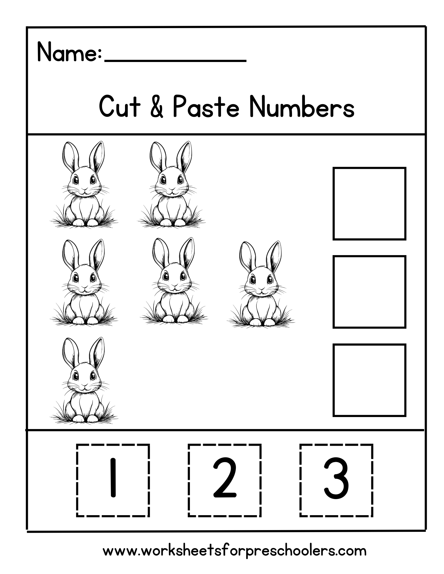 Easter Cut and Paste Math Worksheet 