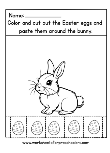 Easter Egg Cut and Paste Worksheet 