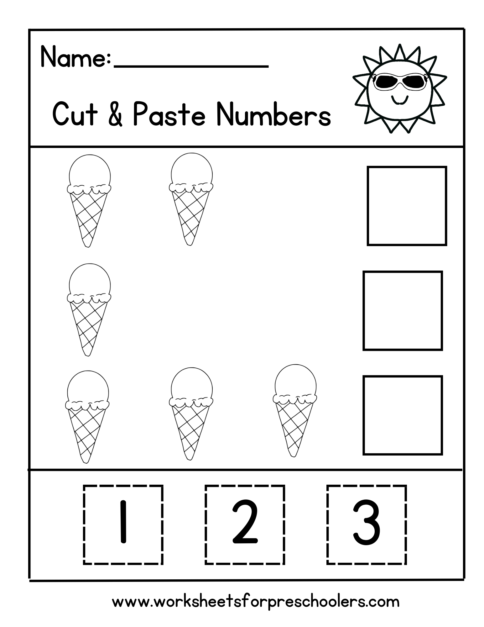 Cut and Paste Ice Cream Cone Worksheet Cut and Paste Ice Cream Cone Worksheet