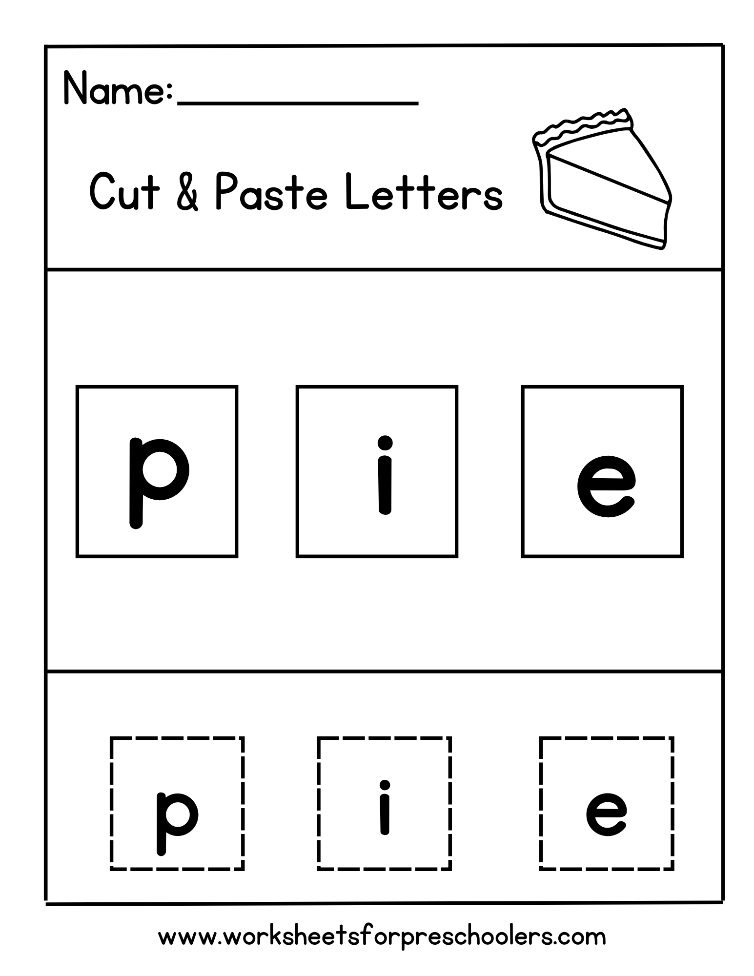 Cut and Paste Worksheet