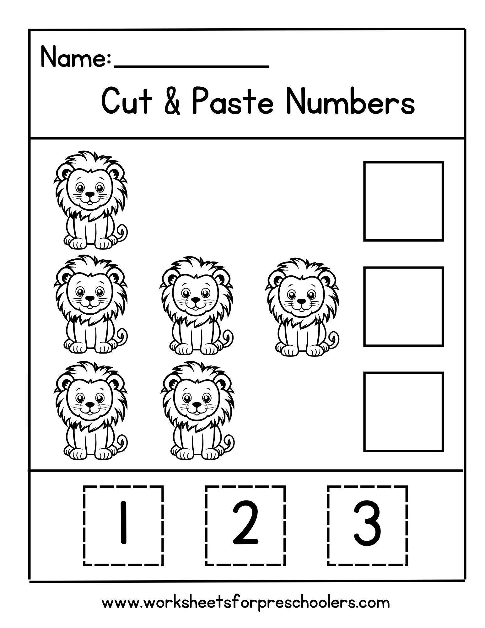 Lion Cut and Paste Worksheet 