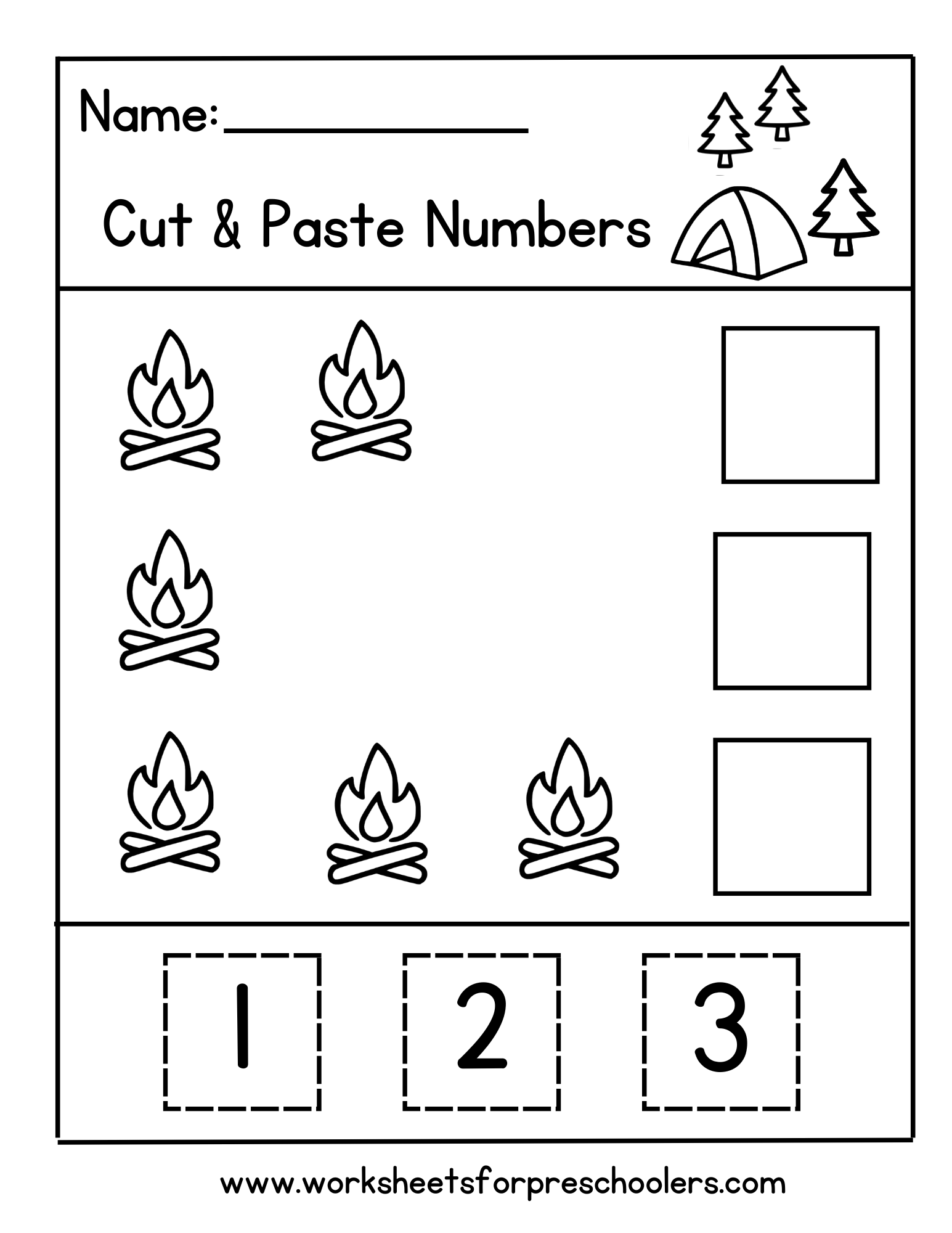 Campfire Cut and Paste Worksheet Campfire Cut and Paste Worksheet