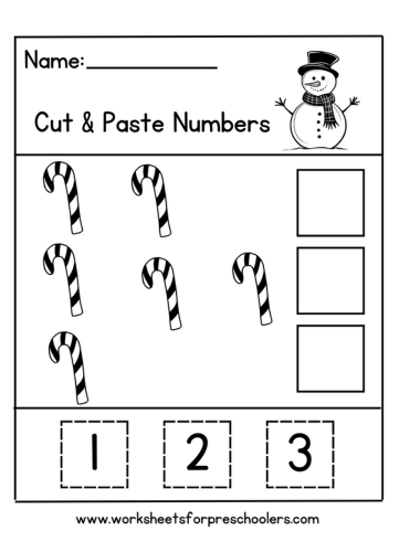 Cut and Paste Number Worksheet