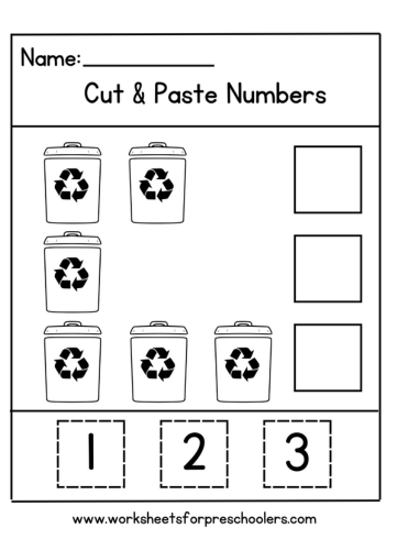 Cut and Paste Earth Day Math Worksheet 