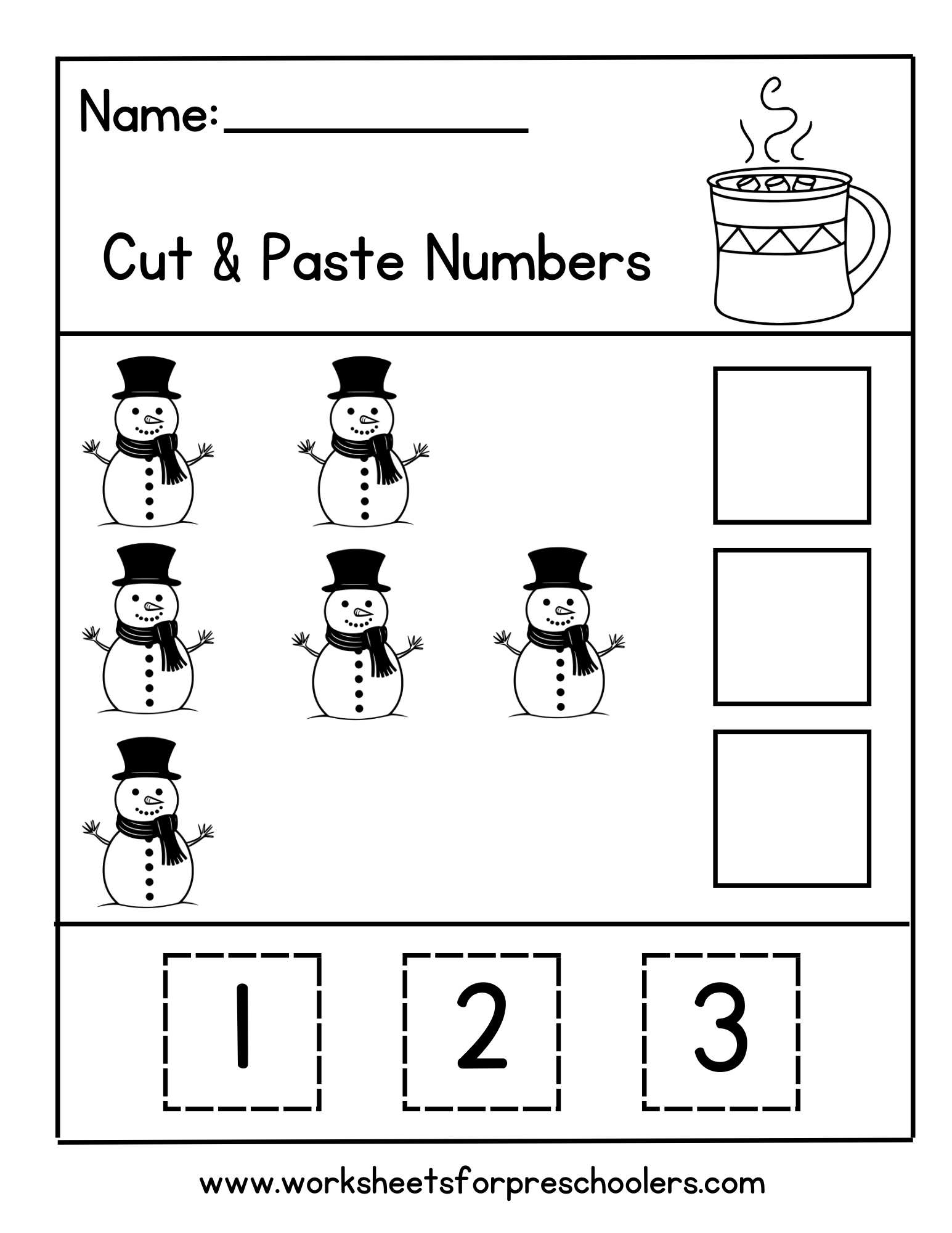 Snowmen Math Worksheet