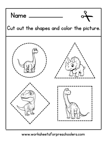 Dinosaur Shapes Activity Worksheet