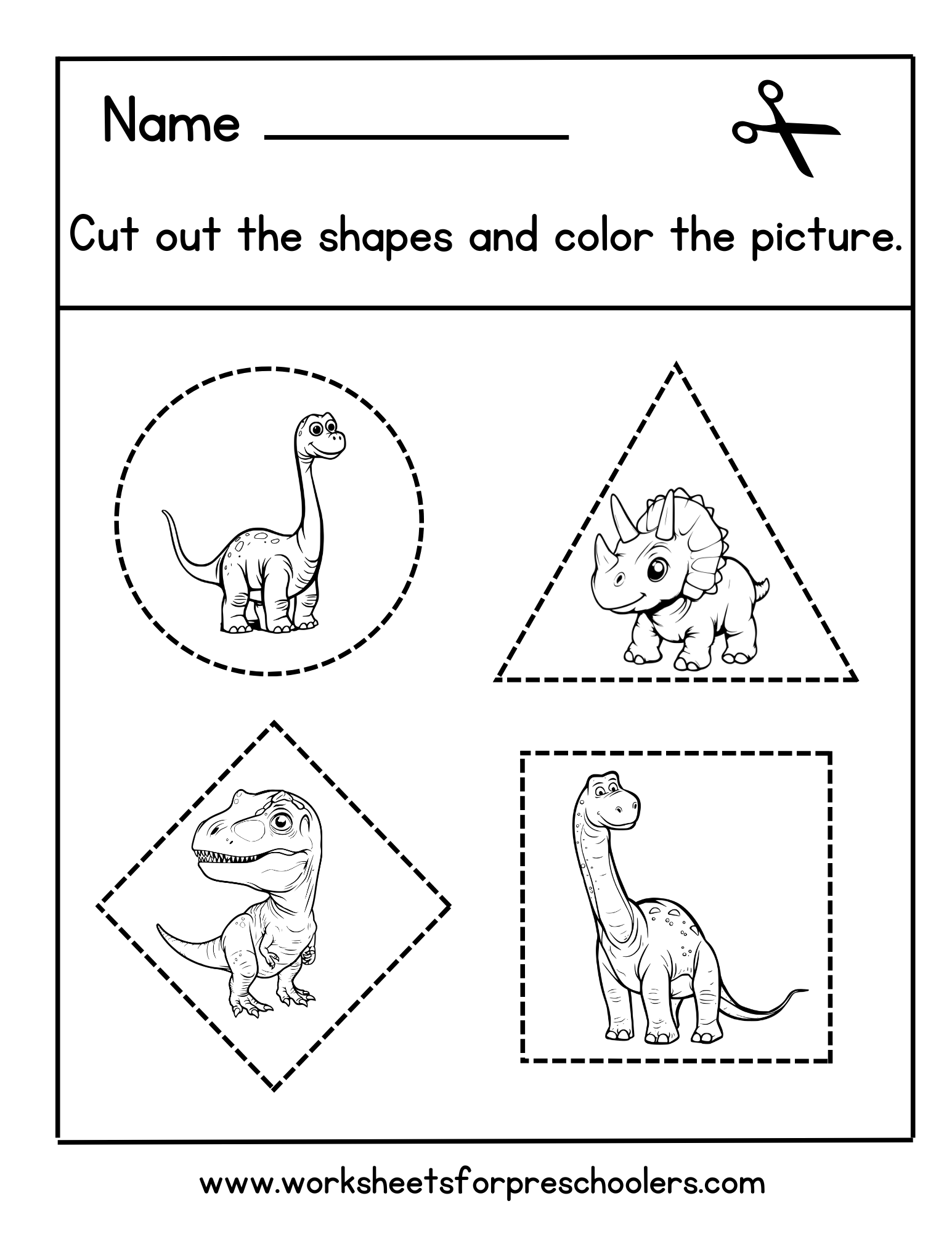 Dinosaur Shapes Activity Worksheet Dinosaur Shapes Activity Worksheet