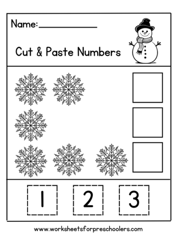 Cut and Paste Snowflakes Worksheet