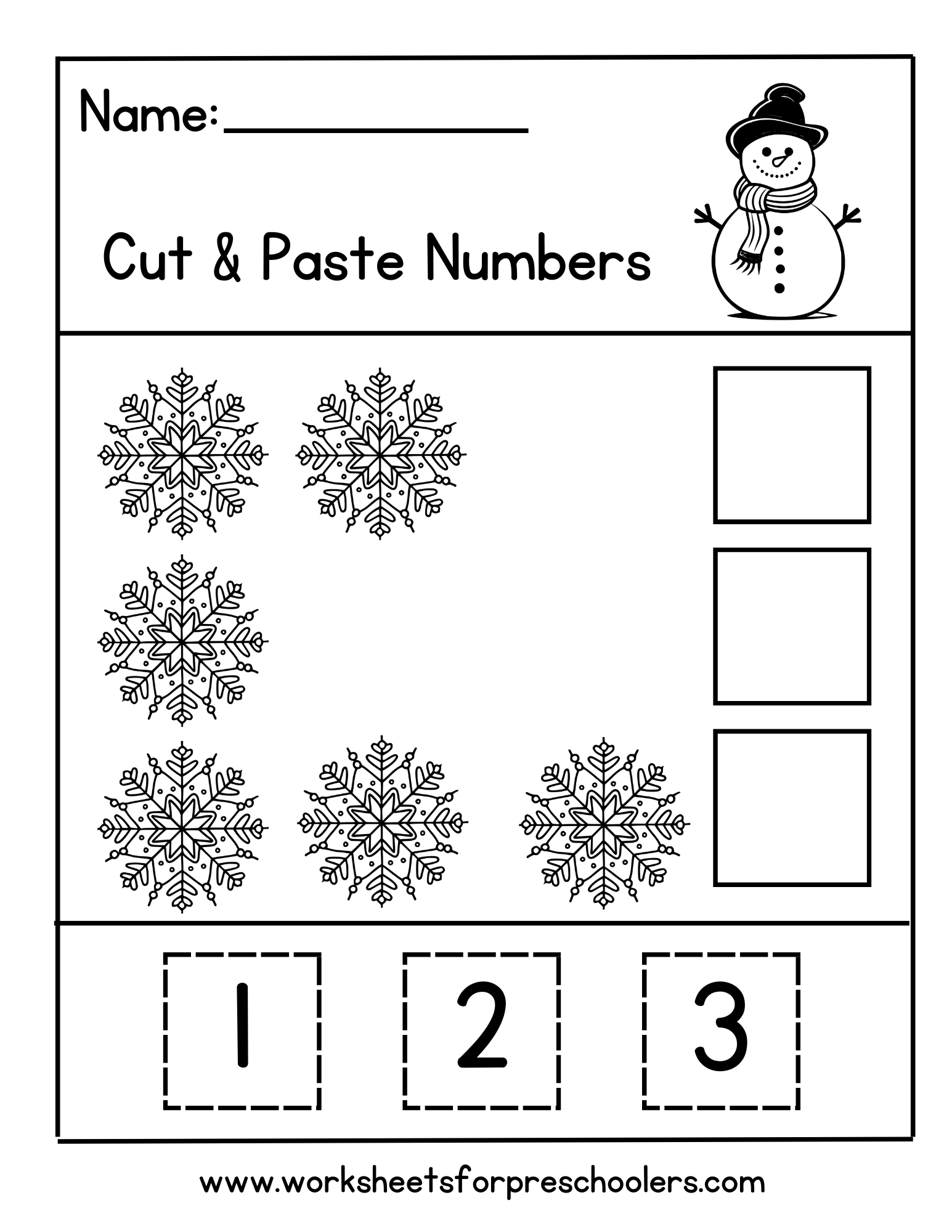 Snowflakes Math Worksheet