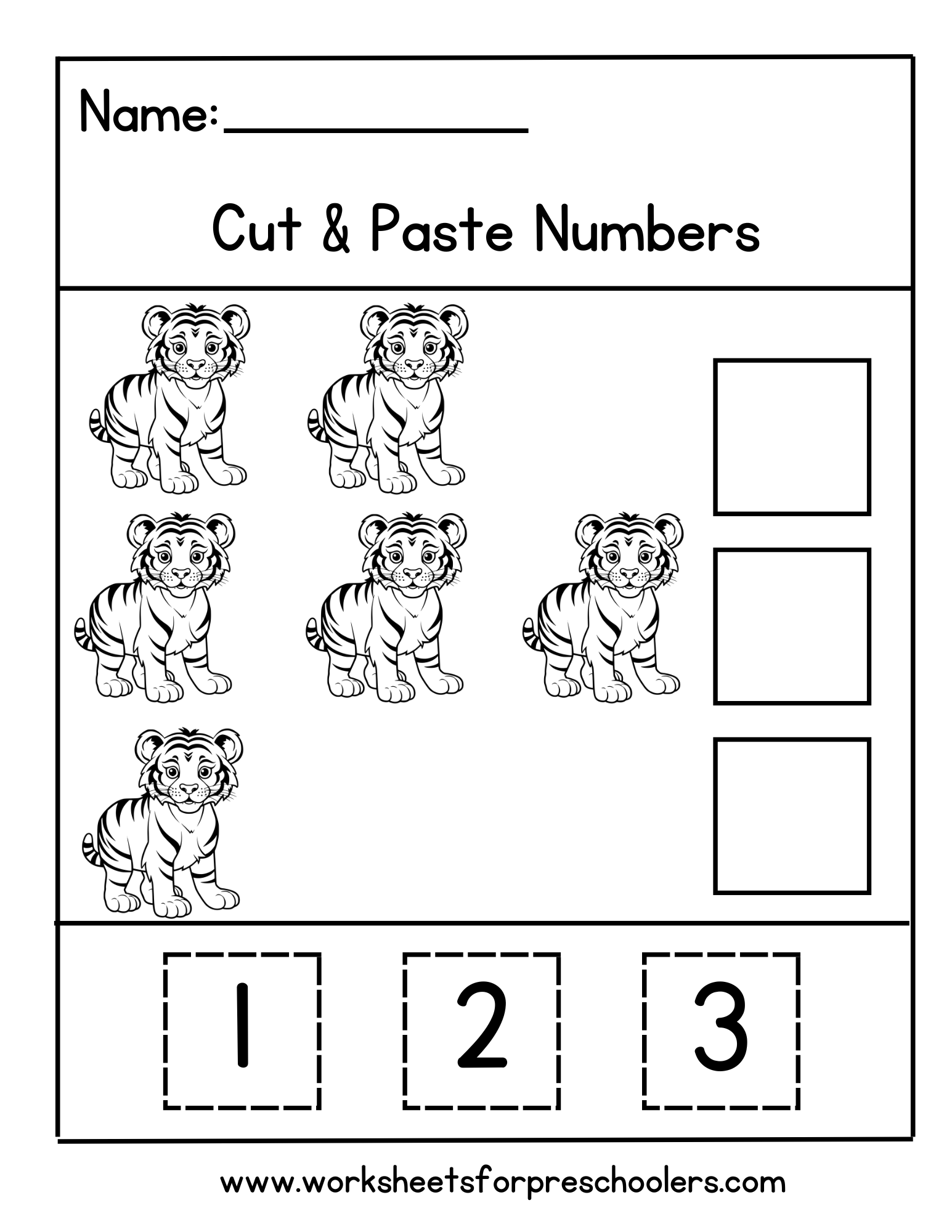 Tiger Cut and Paste Worksheet  Tiger Cut and Paste Worksheet