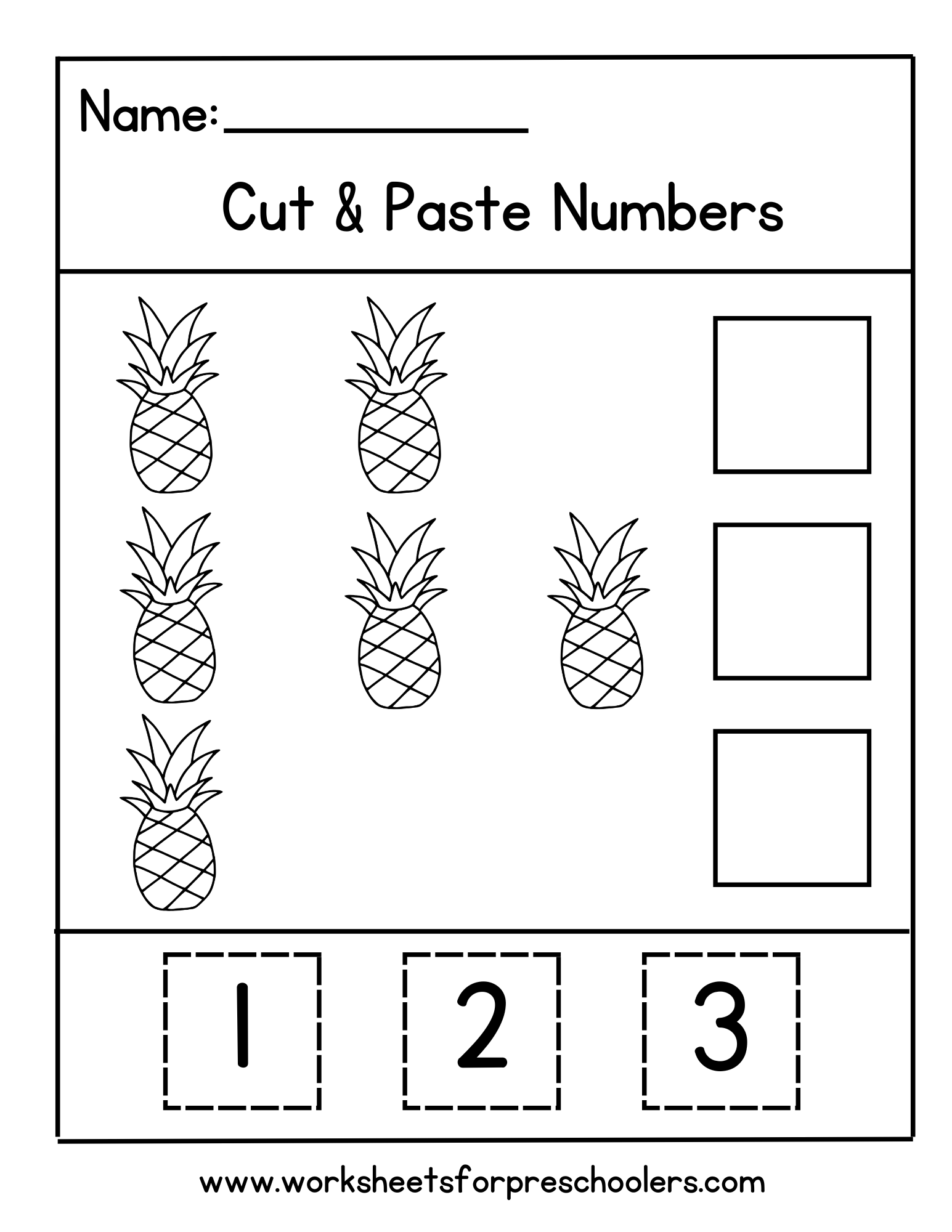 Cut and Paste Pineapples Activity