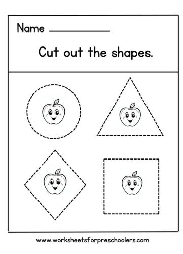 Apple Theme Shape Worksheet