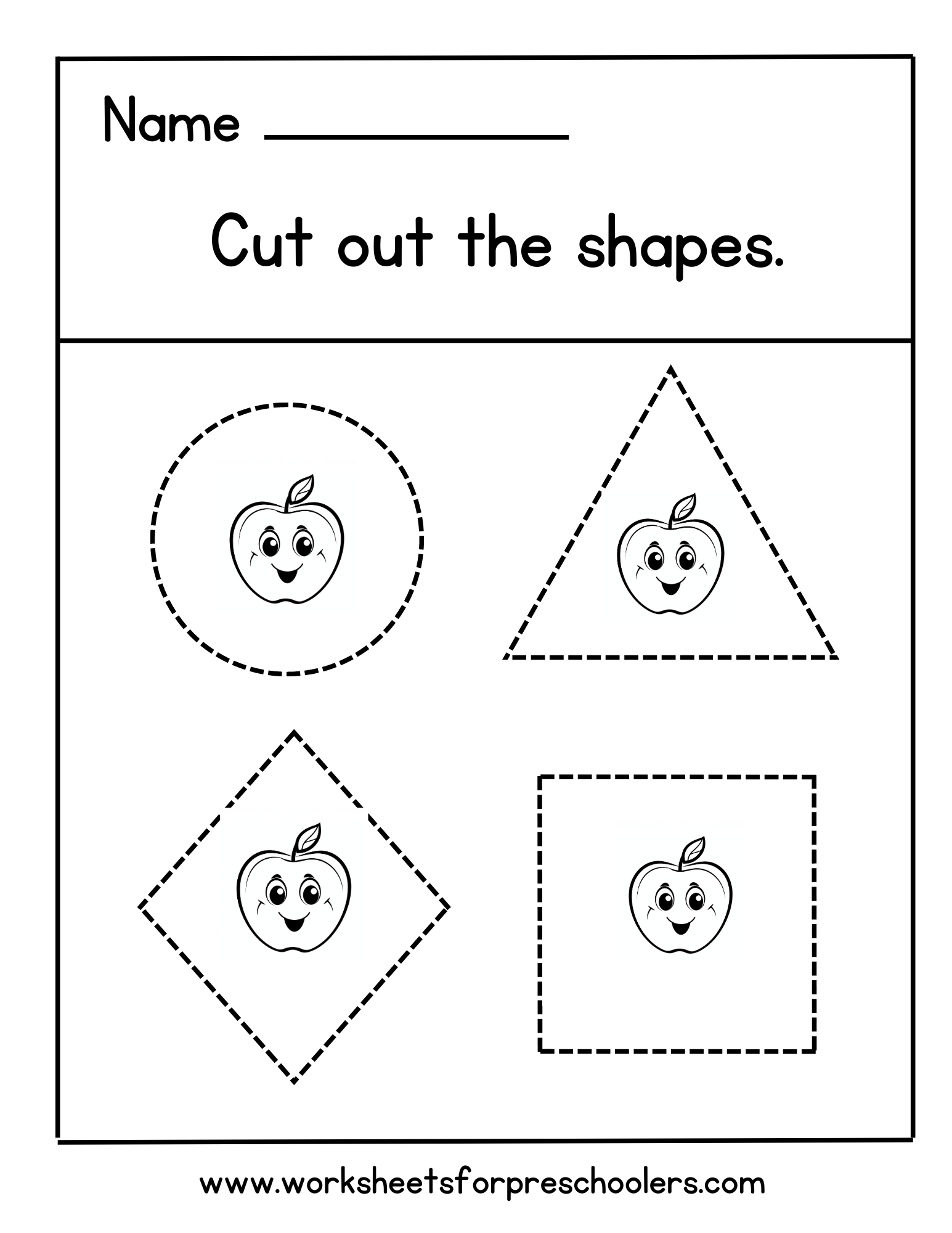 Apple Theme Shape Worksheet