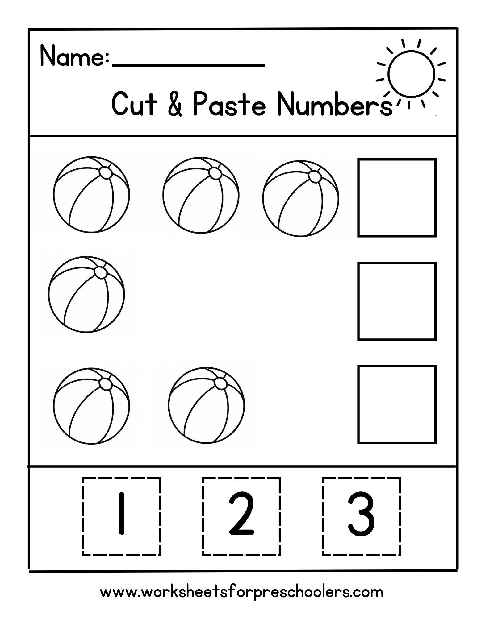 Cut and Paste Numbers Worksheet Cut and Paste Numbers Worksheet