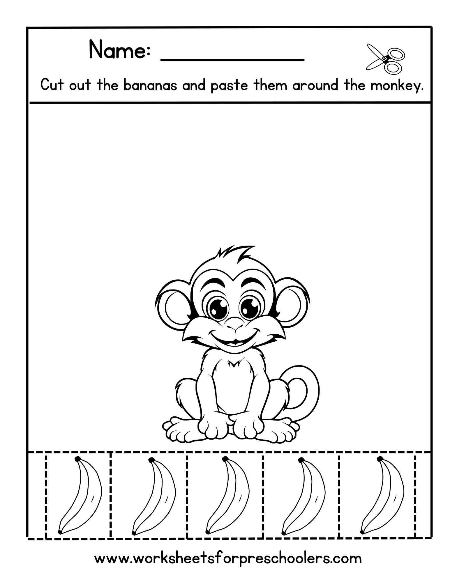 Monkey Cut and Paste Worksheet