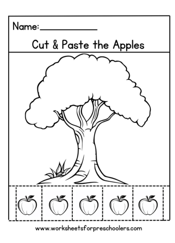 Apple Tree Cut and Paste Worksheet
