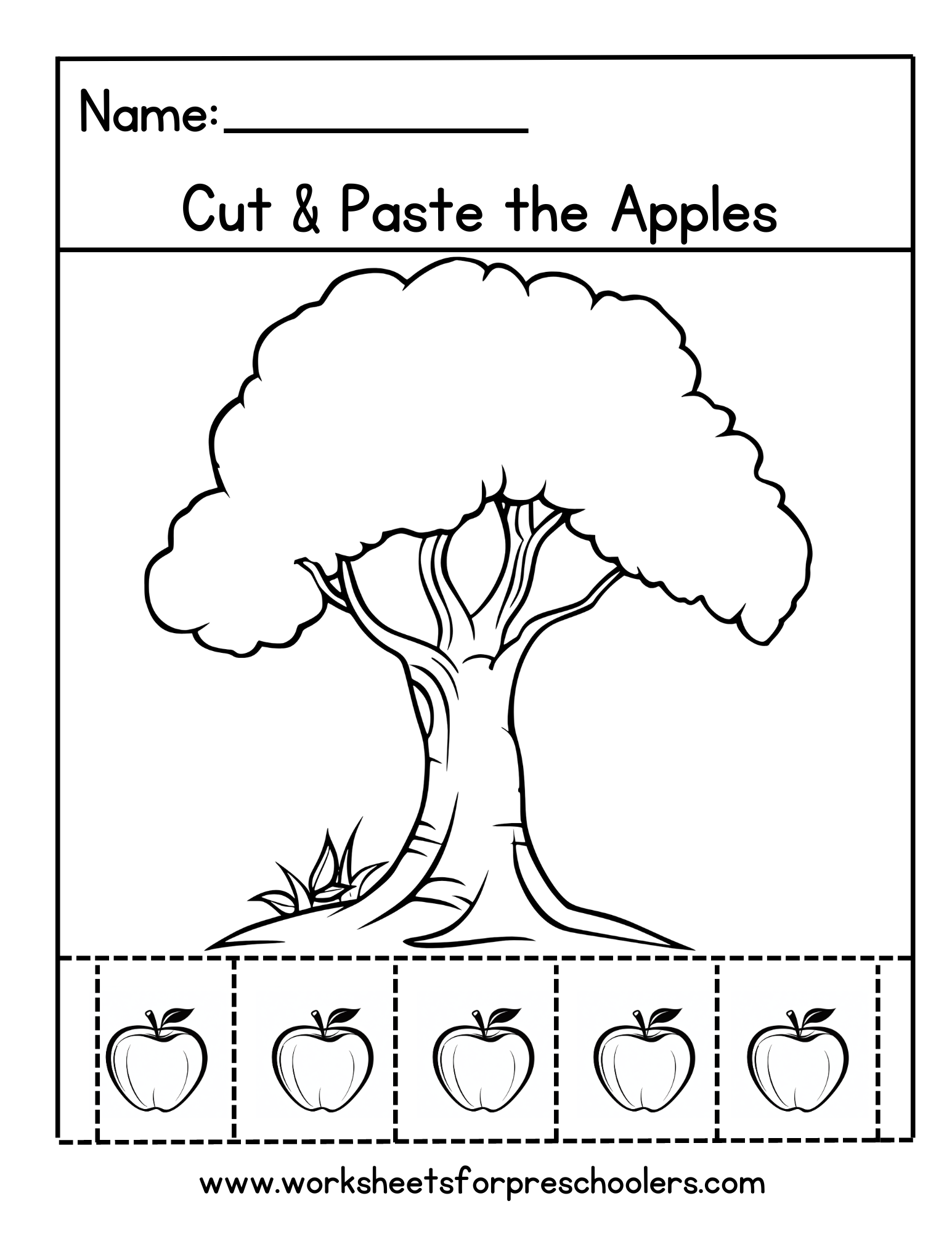Apple Tree Cut and Paste Worksheet 