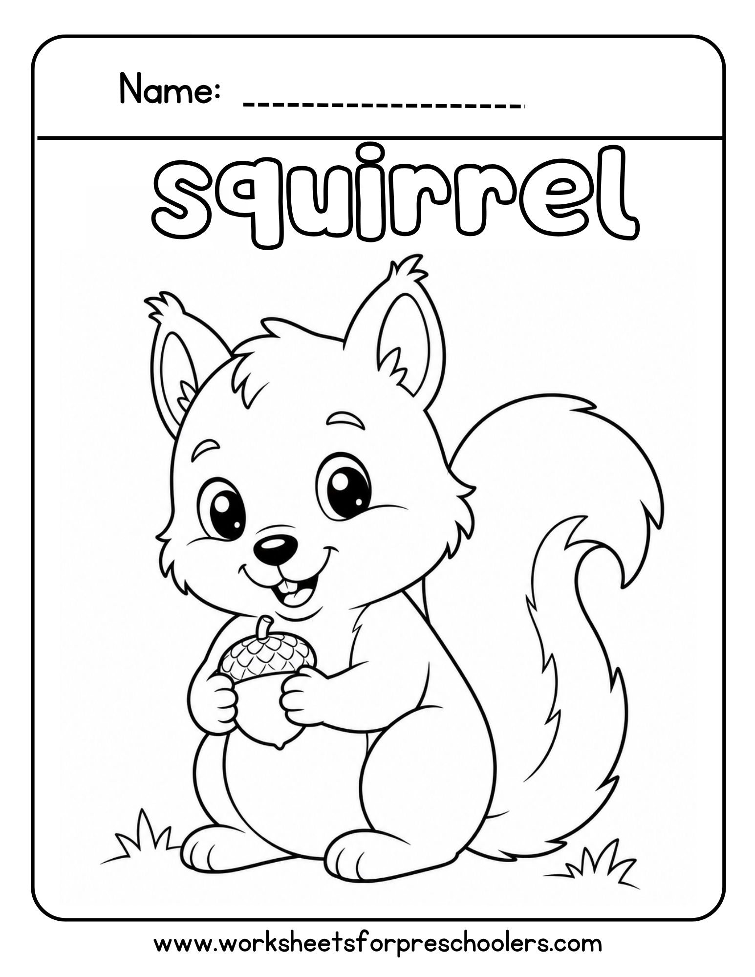 Squirrel Coloring Page
