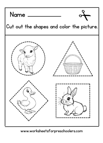 Easter Shapes Activity Worksheet