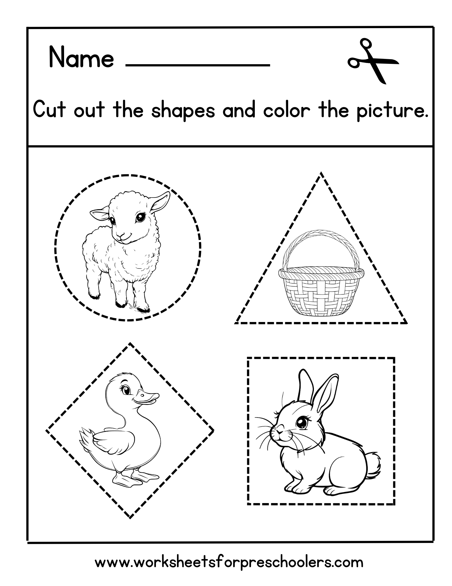 Easter Shapes Activity Worksheet Easter Shapes Activity Worksheet