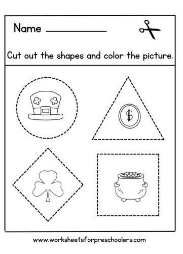 St-Patrick Day Shapes Activity Worksheet