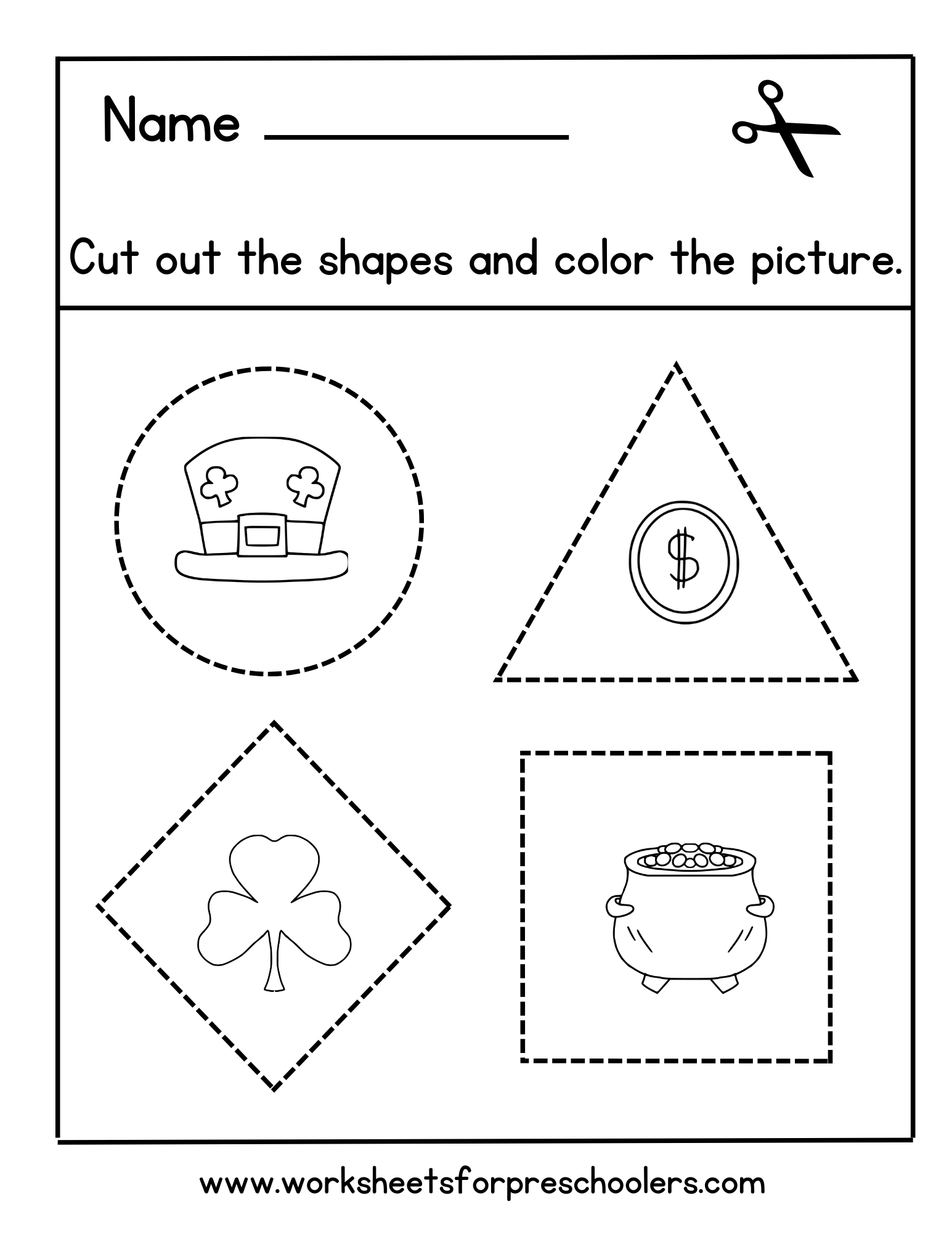 St-Patrick Day Shapes Activity Worksheet St-Patrick Day Shapes Activity Worksheet